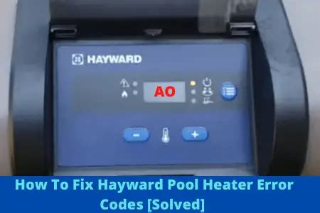 Hayward Pool Heater Codes