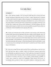 Hazel Case Study Answers Operations Management