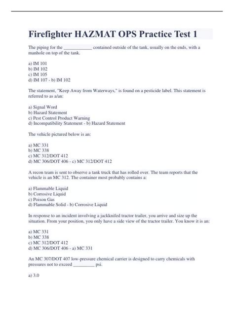 Hazmat Operations Test