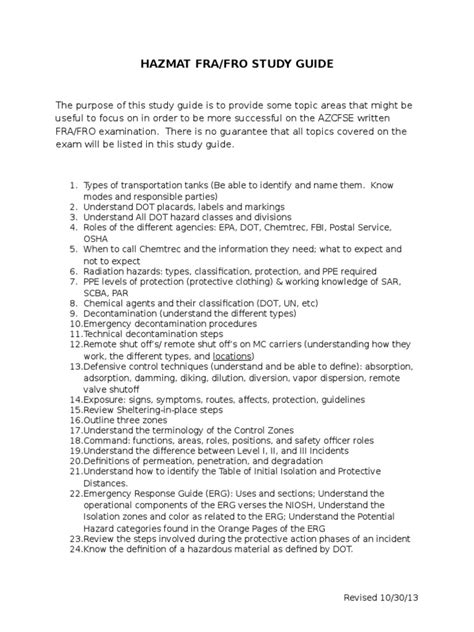 Hazmat Study Guide