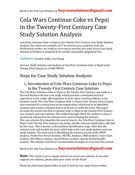 hbr case study cola wars