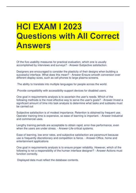 hci exam questions and answers