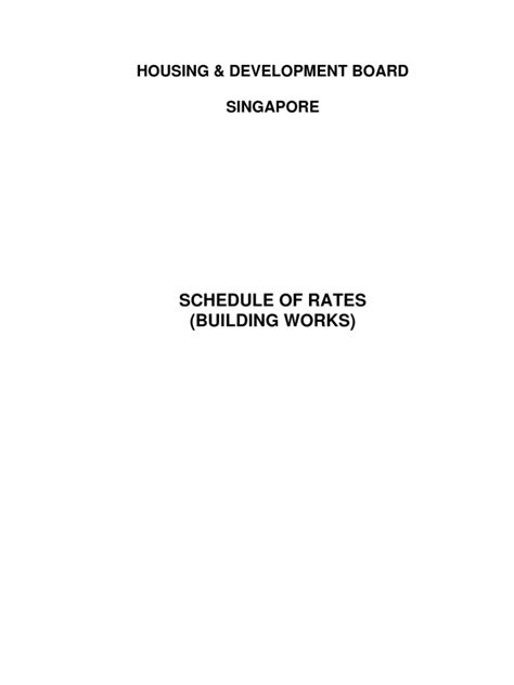 hdb schedule of rates for electrical works