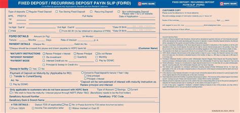Hdfc Deposit Slip Excel Format