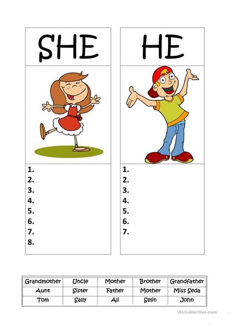 he and she lesson plan
