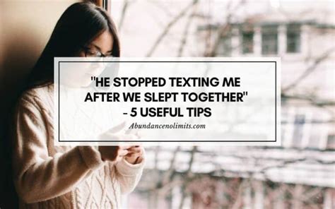 he changed after we slept together full