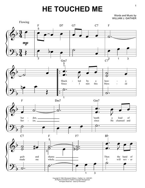 he touched me sheet music