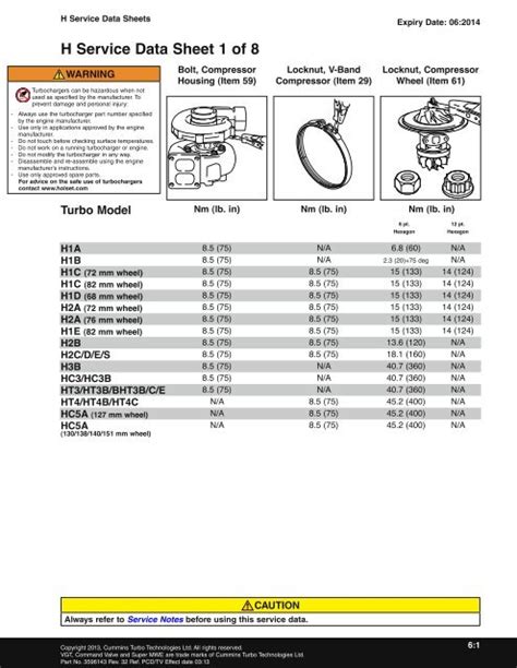 Download He Hp Service Data Sheet 1 Of 13 My Holset Turbo 
