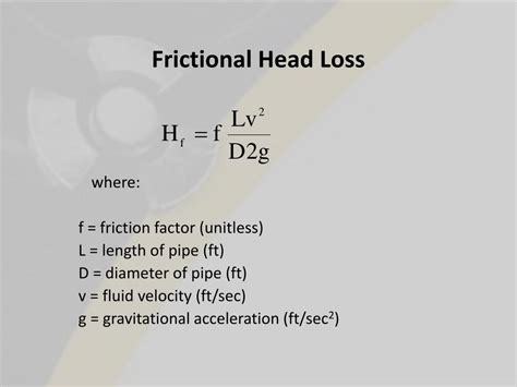 head loss friction of the hdpe pipes