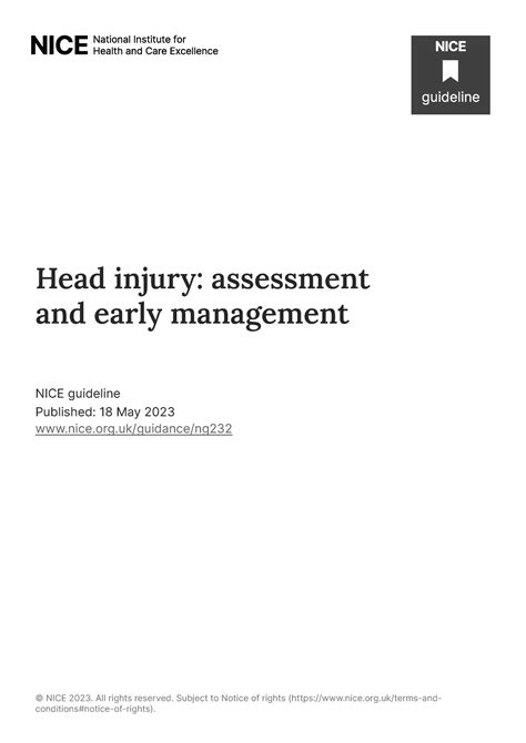 Read Head Injury Assessment And Early Management Nice 