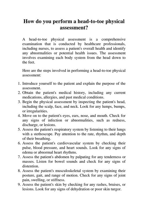 Read Online Head To Toe Physical Assessment Documentation 