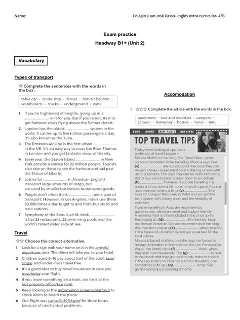 Headway 102 Final Exam