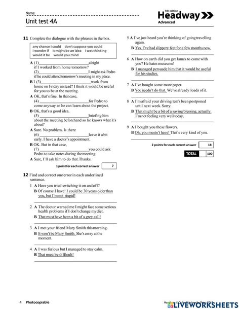 Headway Advanced Tests