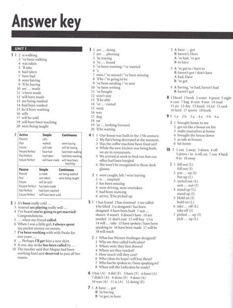 headway intermediate workbook answer key
