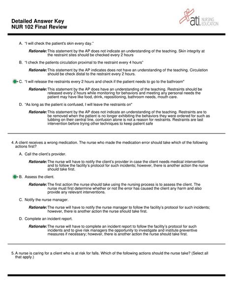 health final review answer key