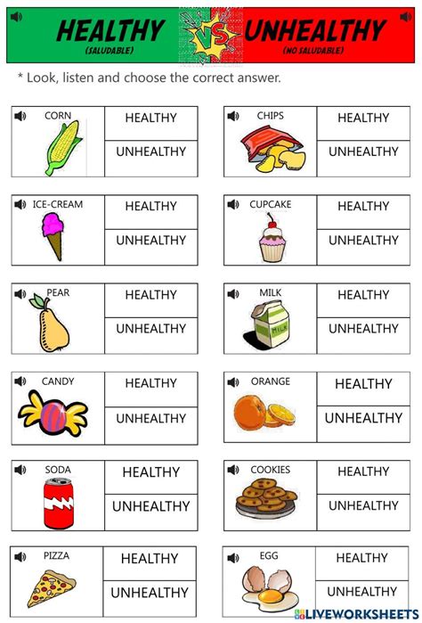 Healthy Foods Worksheet Free Download The Super Teacher Food Worksheets For Kindergarten - Food Worksheets For Kindergarten