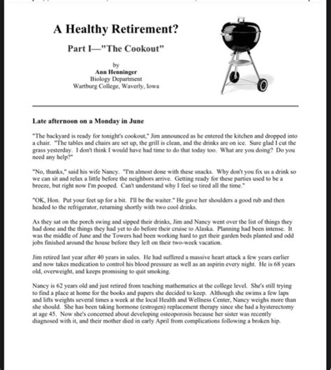 healthy retirement case study part i answers