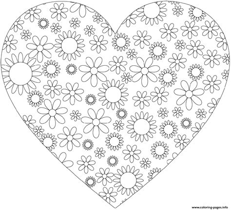 Heart And Flower Coloring Pages Printable Free And Coloring Pages Flowers And Hearts - Coloring Pages Flowers And Hearts