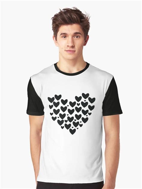 heart shape pattern in in black Graphic TShirt by Another Studio