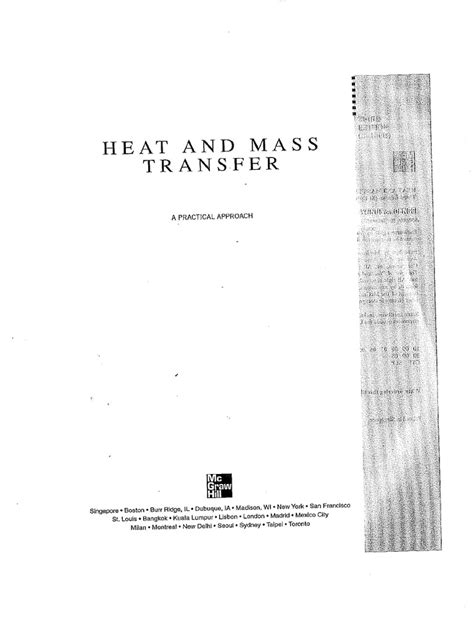 heat and mass transfer a practical approach 3rd edition solution manual