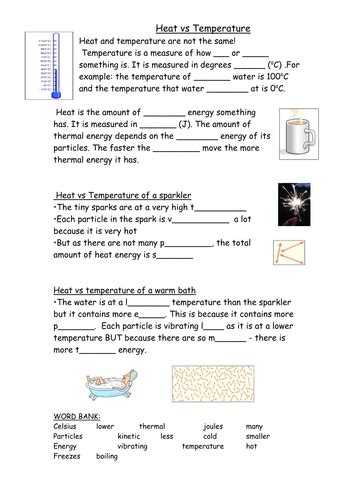 Heat And Temperature Worksheet Temperature And Energy Activity Worksheet Answers - Temperature And Energy Activity Worksheet Answers