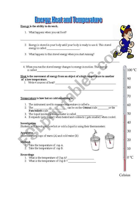 Heat And Temperature Worksheets Lesson Worksheets Heat Vs Temperature Worksheet - Heat Vs Temperature Worksheet
