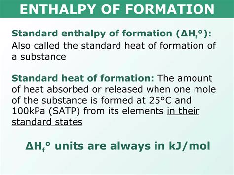 Heat Of Formation