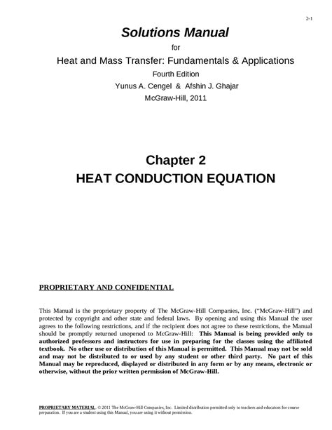 Heat Transfer Cengel 4th Solution