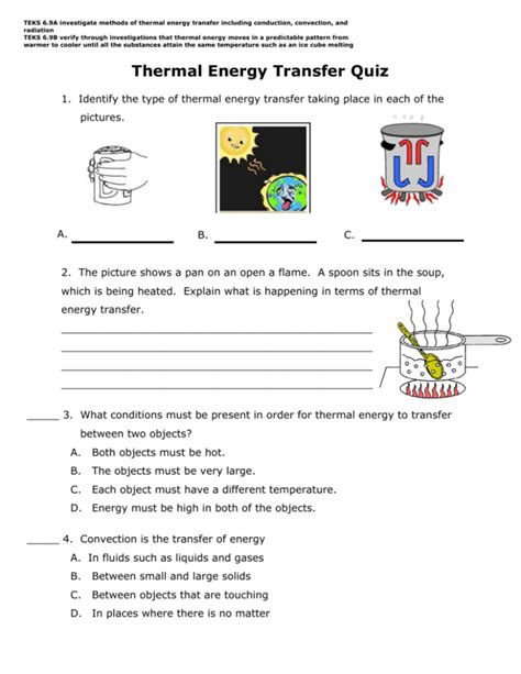 Heat Transfer Questions For Tests And Worksheets Transfer Of Thermal Energy Worksheet Answers - Transfer Of Thermal Energy Worksheet Answers