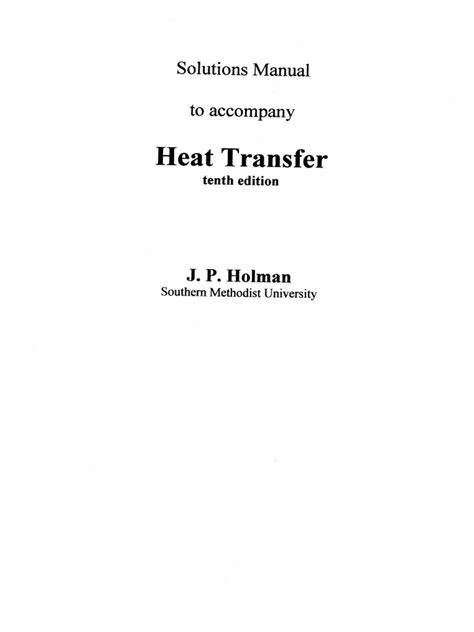 Heat Transfer Solution Manual