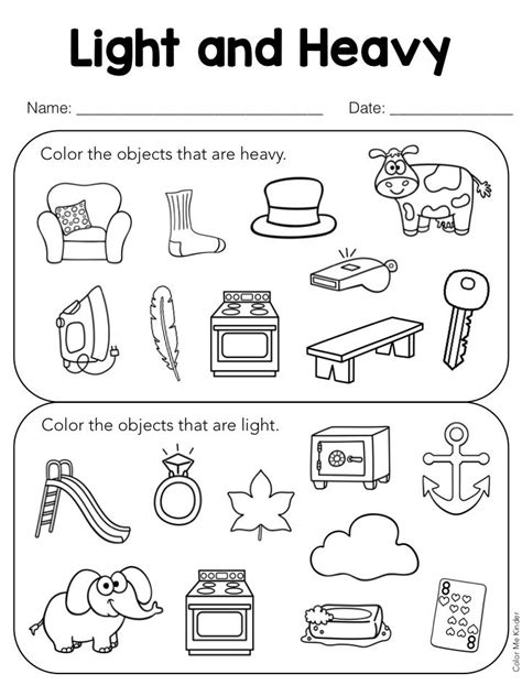 Heavy And Light Sort Worksheet K Md A Heavy And Light Worksheet - Heavy And Light Worksheet