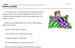 Heirloom Quilt Reading Comprehension Worksheet Edhelper Quilt Math Worksheets - Quilt Math Worksheets