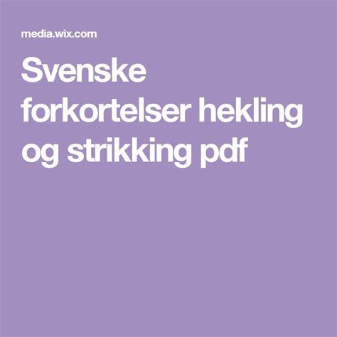 hekle forkortelser