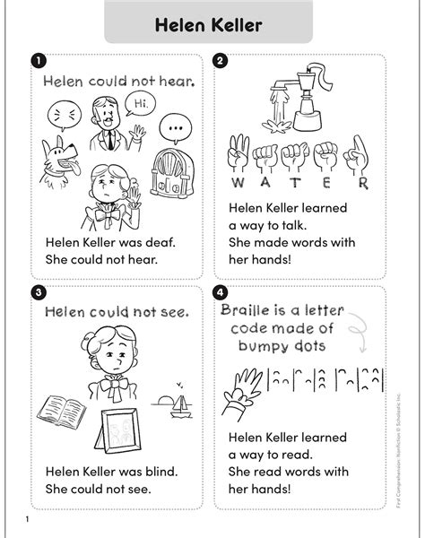 Helen Keller Comprehension Passage Tasks Teach Starter Helen Keller Activities For Second Grade - Helen Keller Activities For Second Grade