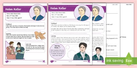 Helen Keller Differentiated Reading Comprehension Activity Twinkl Helen Keller Activities For Second Grade - Helen Keller Activities For Second Grade