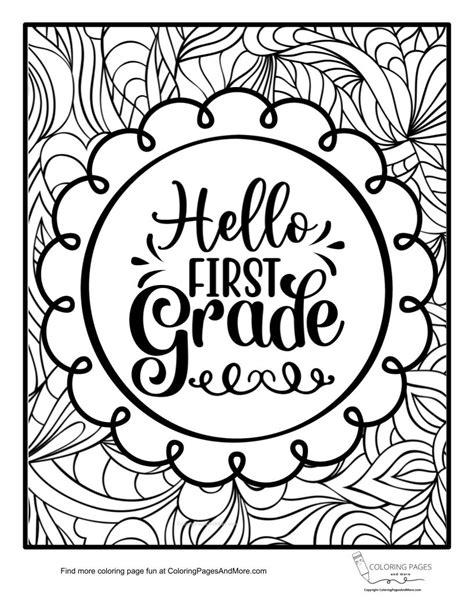 Hello First Grade Coloring Page Coloring Pages For First Grade Coloring Sheets - First Grade Coloring Sheets