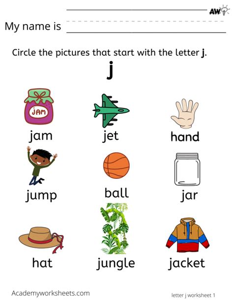 Help Kids Learn The Letter J With Fun J Words For Kids - J Words For Kids