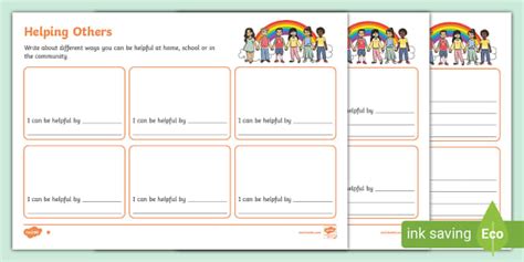 Helping Others Differentiated Activity Sheets Twinkl Ks1 Helping Others Worksheet - Helping Others Worksheet