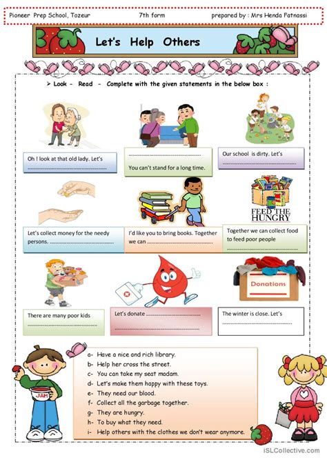 Helping Others Worksheets English Worksheets Land Helping Others Worksheet - Helping Others Worksheet