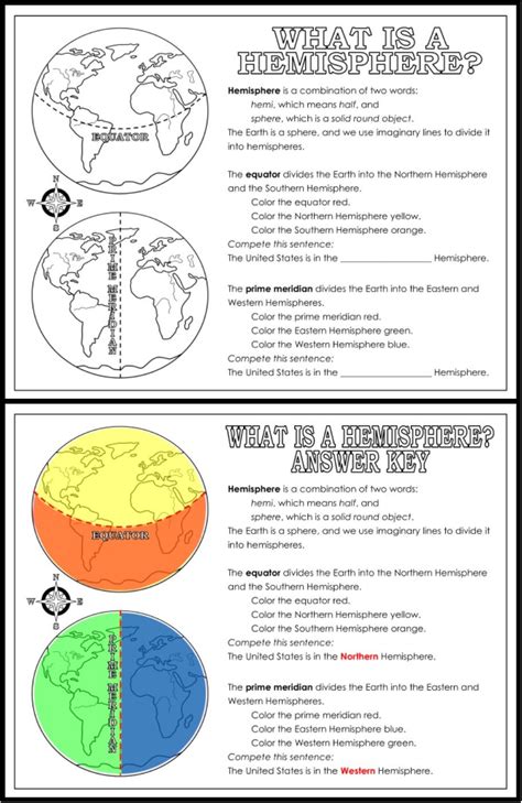 Hemisphere Worksheet Fourth Grade   Eastern Hemisphere Map Geography Printable 3rd 8th Grade - Hemisphere Worksheet Fourth Grade