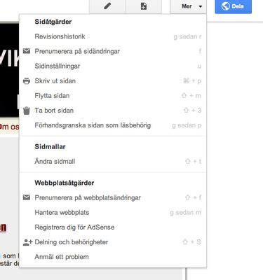 hemsidans uppbyggnad