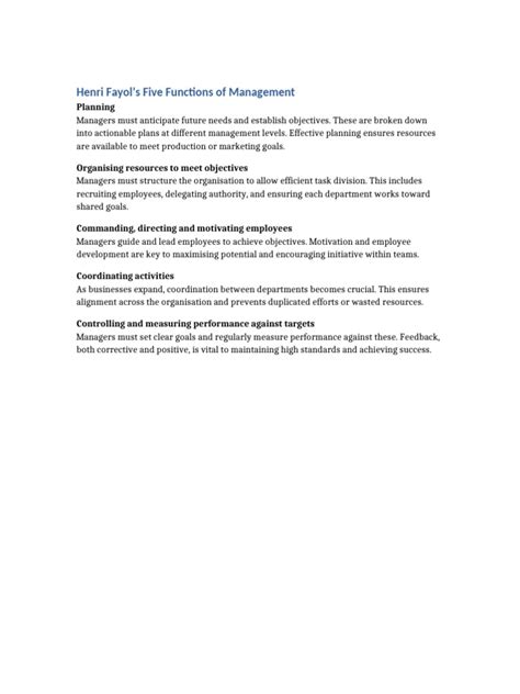 henri fayol functions of management pdf