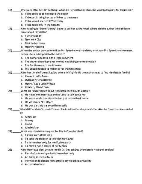Henrietta Lacks Assignment Answer Key