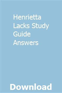 Henrietta Lacks Study Guide Answers