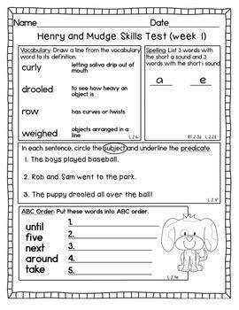 henry and mudge journeys test questions