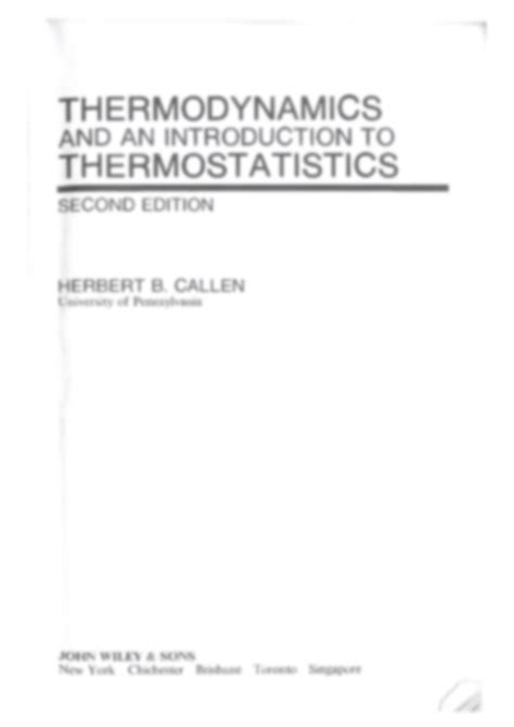 Download Herbert Callen Thermodynamics Solution Manual 