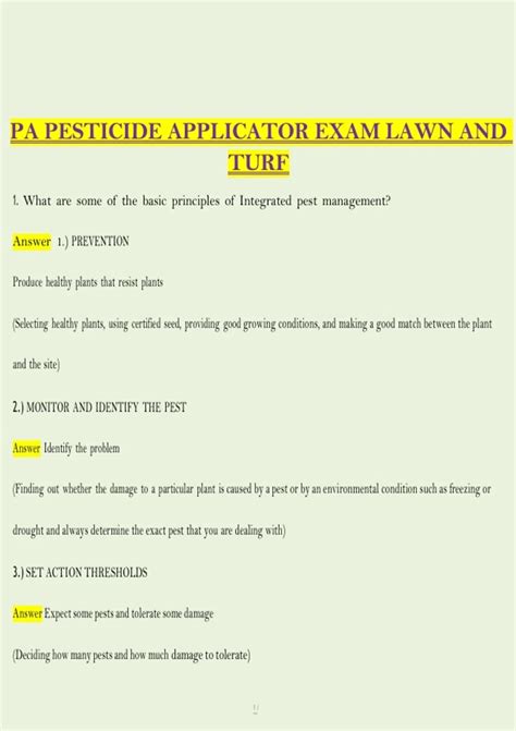 Herbicide Applicator Practice Test And Answers