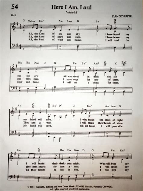 here i am lord sheet music
