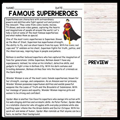 hero comprehension passages