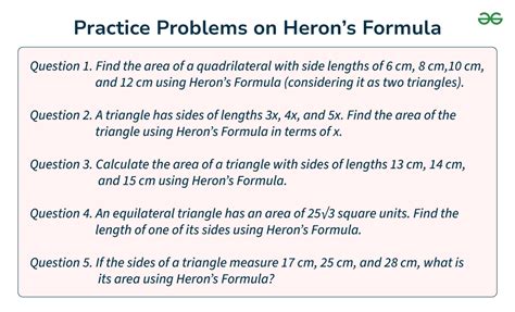 Herons Formula Word Problems With Solutions